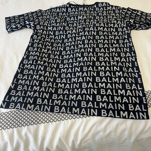 balmain black and white T-shirt with logo